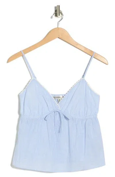 Madden Girl Crochet Trim Babydoll Tank In Blue