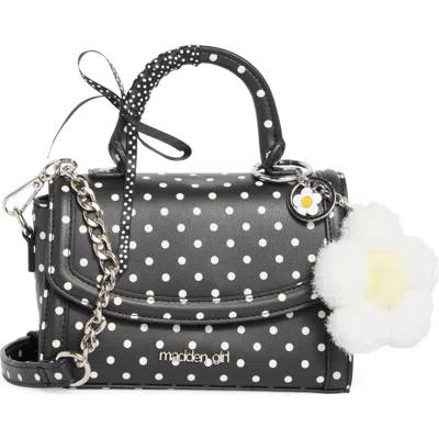 Madden Girl Daisy Charm Top Handle Crossbody Bag In Black