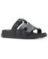 Madden Girl Darliing Banded Footbed Slide Sandals In Black