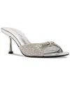 Madden Girl Dawn-r Buckled Stiletto Dress Mules In Silver Rhinestone