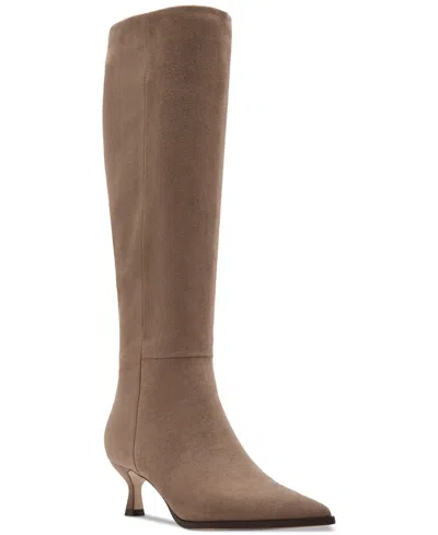Madden Girl Debut Tall Kitten-heel Dress Boots In Light Taupe