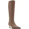 Madden Girl Debut Womens Pull On Pointed Toe Knee-high Boots In Grey