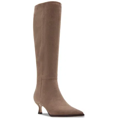 Madden Girl Debut Womens Pull On Pointed Toe Knee-high Boots In Grey