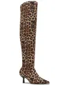 Madden Girl Deserai Over-the-knee Kitten Heel Boots In Leopard