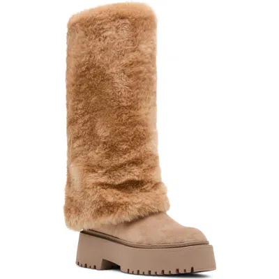 Madden Girl Dilemma Faux Fur Boot In Brown