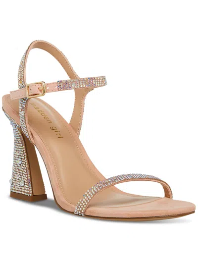 Madden Girl Disco Womens Patent Ankle Strap Heels In Pink