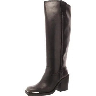 Madden Girl Dollee Womens Faux Leather Metallic Knee-high Boots In Black