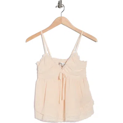 Madden Girl Double Tier Lace Trim Cami In Pink