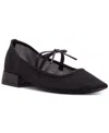 Madden Girl Egret Block-heel Mary-jane Bow Ballet Flats In Black Mesh