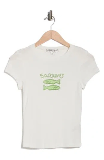 Madden Girl Embroidered Baby Tee In White