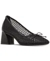 Madden Girl Emily-m Mesh Block-heel Ballet Pumps In Black Mesh