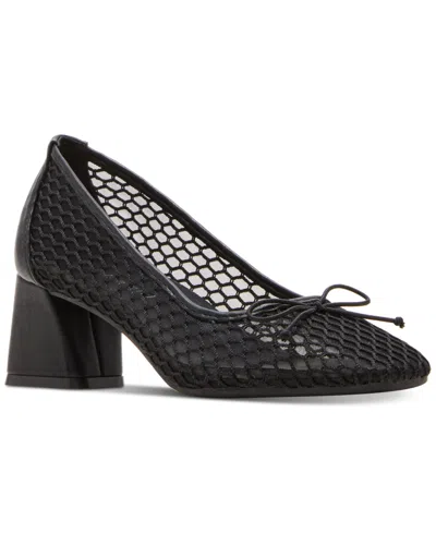Madden Girl Emily-m Mesh Block-heel Ballet Pumps In Black Mesh