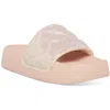Madden Girl Estie Womens Rhinestone Flat Slide Sandals In Neutral