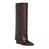 Madden Girl Evannder Women 6 Brown Pointed Toe Knee High Fold-over Boots Khd2036