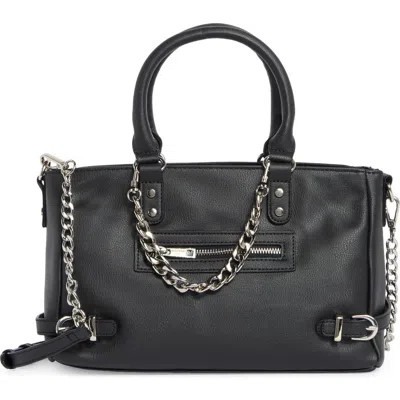 Madden Girl Faux Leather Satchel Bag In Black