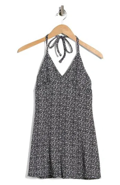 Madden Girl Floral Halter Romper In Black
