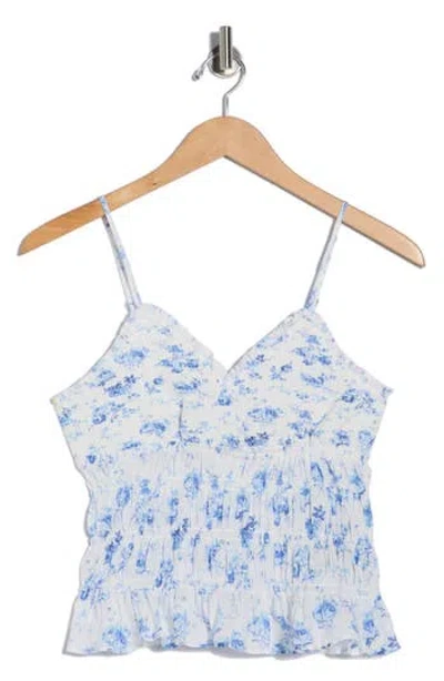 Madden Girl Floral Smocked Cotton Camisole In Multi