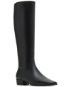 Madden Girl Florence Snip-toe Knee-high Wide-calf Boots In Black Smooth