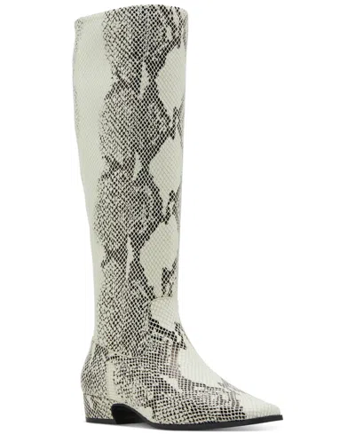 Madden Girl Florence Snip-toe Knee-high Wide-calf Boots In Light Snake Multi