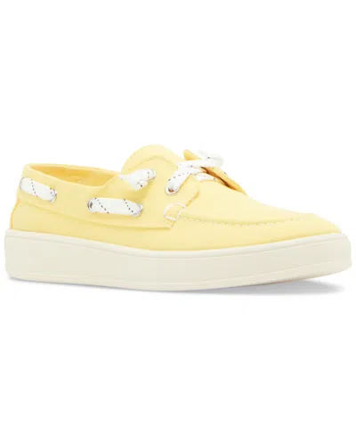 Madden Girl Galley Boat Shoes In Yellow Canvas