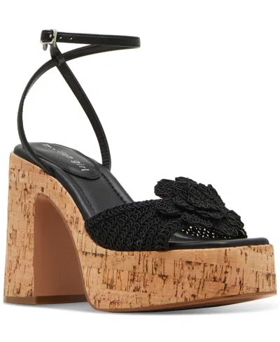 Madden Girl Garden Flower Platform Dress Sandals In Black