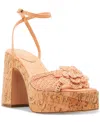 Madden Girl Garden Flower Platform Dress Sandals In Peach