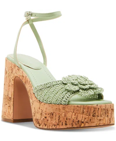 Madden Girl Garden Flower Platform Dress Sandals In Sage