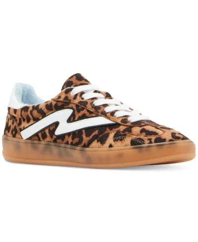 Madden Girl Giia Lace-up Low-top Sneakers In Leopard Multi