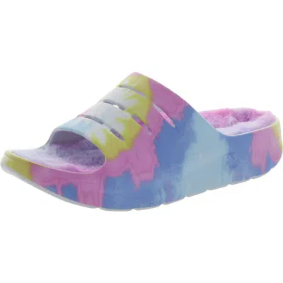 Madden Girl Hawaii Womens Slip On Flats Slide Sandals In Multi