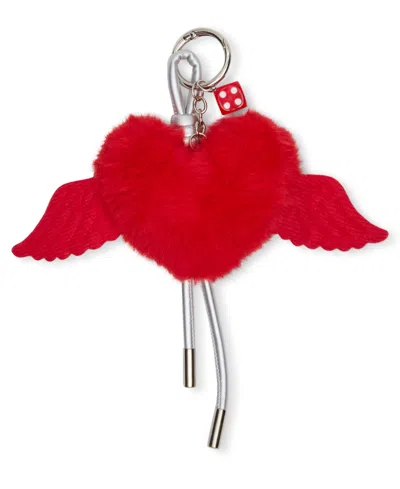 Madden Girl Heart Pom Pom And Cherry Bag Charms In Red