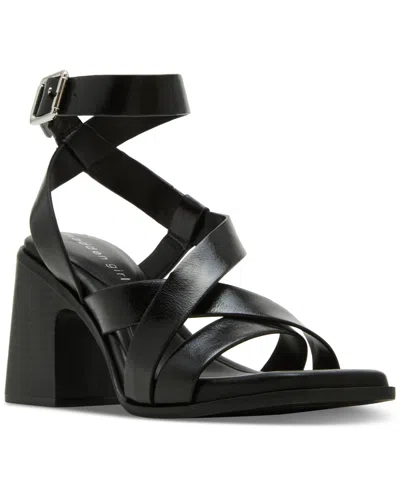Madden Girl Hero Strappy Block-heel City Sandals In Black
