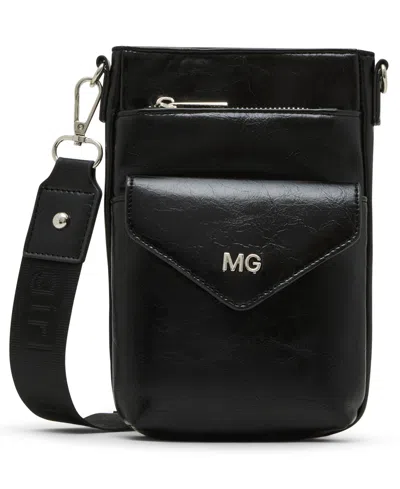 Madden Girl Inezc Crinkle Magnetic Phone Pouch Crossbody In Black