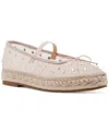 Madden Girl July Mary-jane Platform Espadrille Flats In Blush Rhinestone