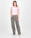 Madden Girl Juniors' 90s Fit Leopard-print Jeans In Animal Print
