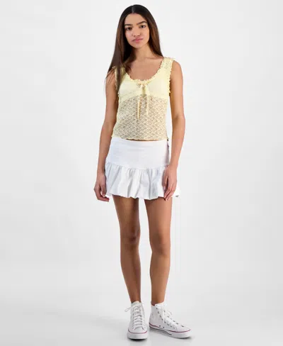 Madden Girl Juniors' Bubble Mini Skirt In White