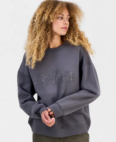 Madden Girl Juniors' Embellished Crewneck Sweatshirt