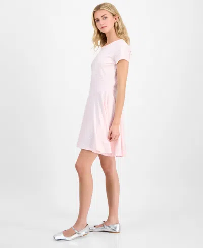 Madden Girl Juniors' Fit & Flare Knit Mini Dress In Pink