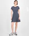 Madden Girl Juniors' Fit & Flare Knit Mini Dress In Blue