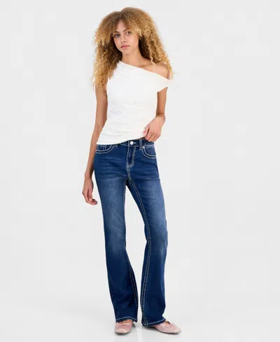 Madden Girl Juniors' High Rise Bootcut Jeans In Blue