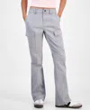 Madden Girl Juniors' High-rise Twill Bootcut Cargo Pants In Gray