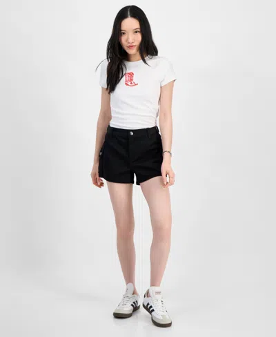 Madden Girl Juniors' High Rise Utility Shorts