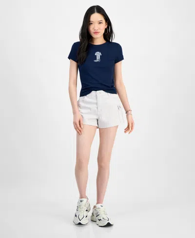 Madden Girl Juniors' High Rise Utility Shorts In Gray