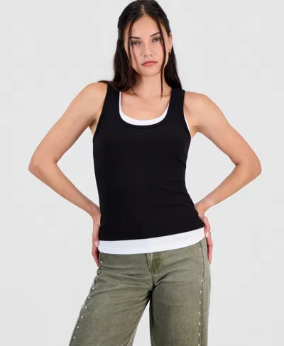 Madden Girl Juniors' Layered-look Tank Top In Black