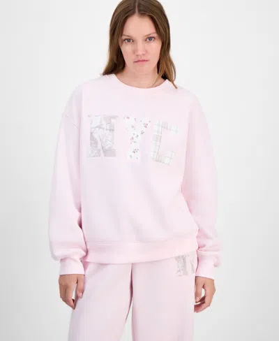Madden Girl Juniors' Nyc Patchwork Crewneck Sweatshirt