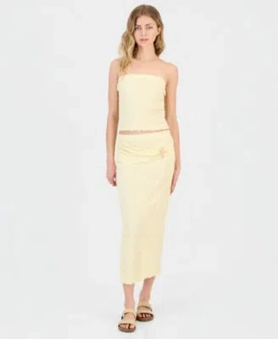 Madden Girl Juniors Pucker Tube Top Midi Skirt In Neutral