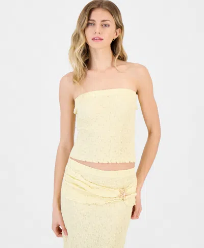 Madden Girl Juniors' Pucker Tube Top In Yellow