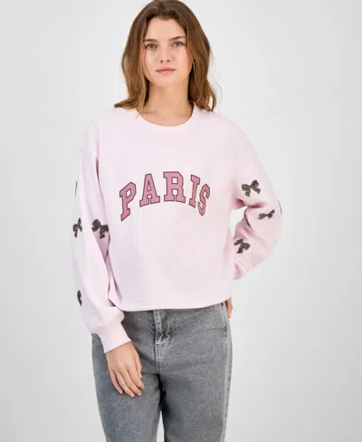 Madden Girl Juniors' Rhinestone-embellished Sweatshirt In Animal Print