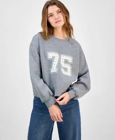 Madden Girl Juniors' Rhinestone-embellished Sweatshirt In Multi