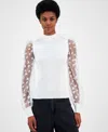 Madden Girl Juniors' Ribbed Butterfly-sleeve Sweater In Bright White