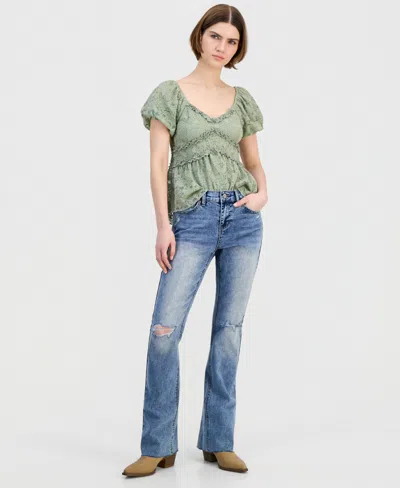 Madden Girl Juniors' Ripped Bootcut Jeans In Multi